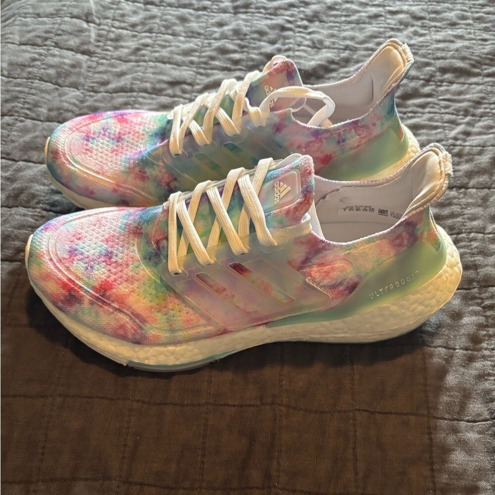 Adidas Ultraboost 21 Tie Dye‎ Multi Color Running Shoes GZ7103 Womens 7